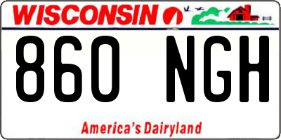 WI license plate 860NGH
