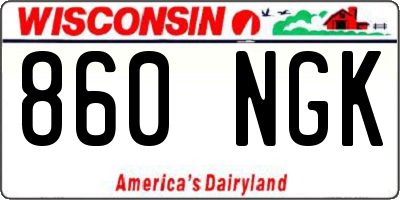 WI license plate 860NGK