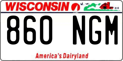WI license plate 860NGM