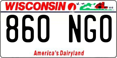 WI license plate 860NGO