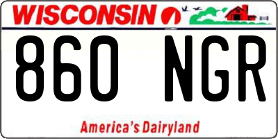 WI license plate 860NGR