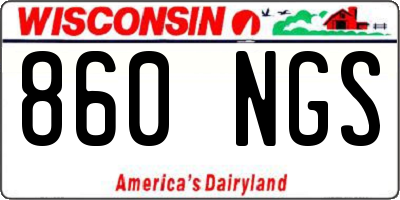 WI license plate 860NGS