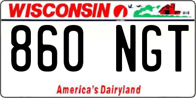 WI license plate 860NGT