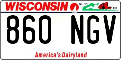 WI license plate 860NGV