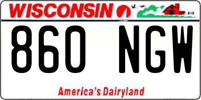 WI license plate 860NGW
