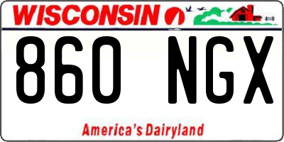 WI license plate 860NGX