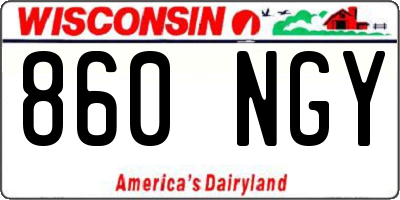 WI license plate 860NGY