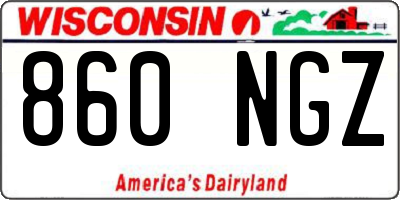 WI license plate 860NGZ
