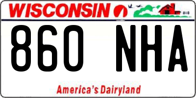 WI license plate 860NHA