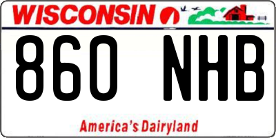WI license plate 860NHB