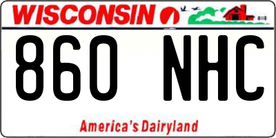 WI license plate 860NHC