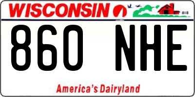 WI license plate 860NHE