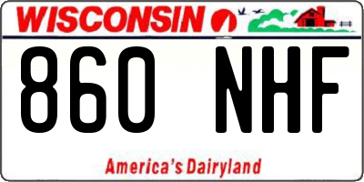WI license plate 860NHF