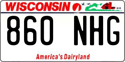 WI license plate 860NHG