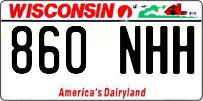 WI license plate 860NHH