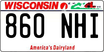 WI license plate 860NHI