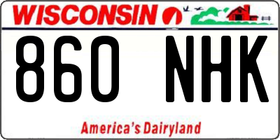 WI license plate 860NHK