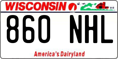 WI license plate 860NHL