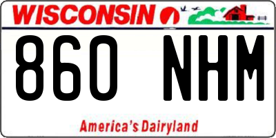 WI license plate 860NHM