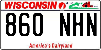 WI license plate 860NHN