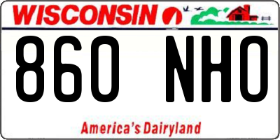 WI license plate 860NHO