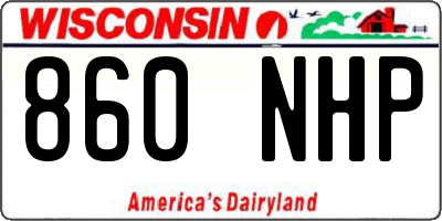 WI license plate 860NHP