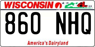 WI license plate 860NHQ