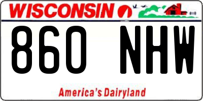 WI license plate 860NHW