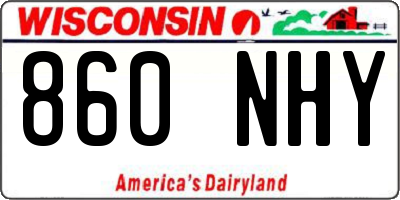 WI license plate 860NHY