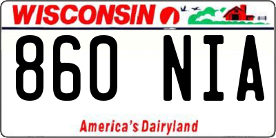 WI license plate 860NIA