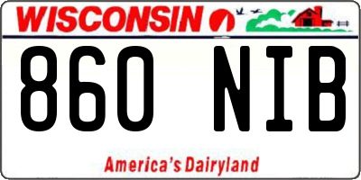 WI license plate 860NIB