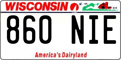 WI license plate 860NIE