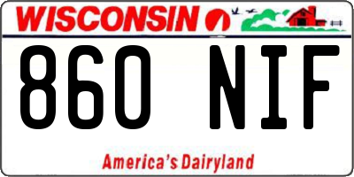WI license plate 860NIF
