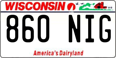 WI license plate 860NIG