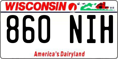 WI license plate 860NIH