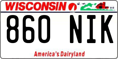 WI license plate 860NIK