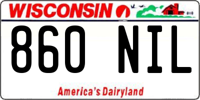 WI license plate 860NIL