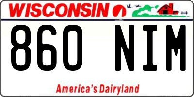 WI license plate 860NIM