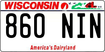 WI license plate 860NIN