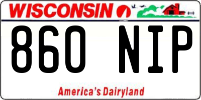 WI license plate 860NIP