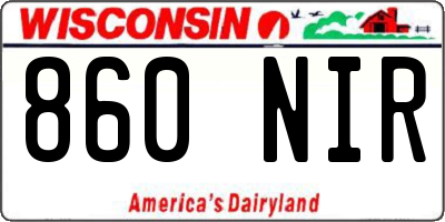 WI license plate 860NIR