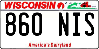 WI license plate 860NIS