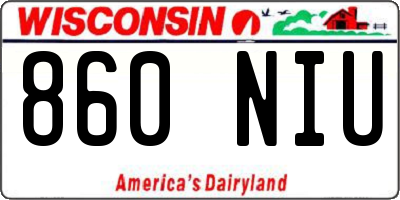 WI license plate 860NIU