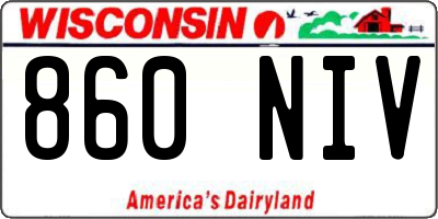 WI license plate 860NIV