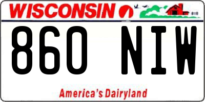 WI license plate 860NIW