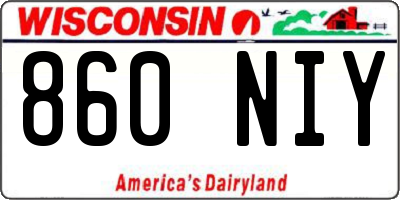WI license plate 860NIY