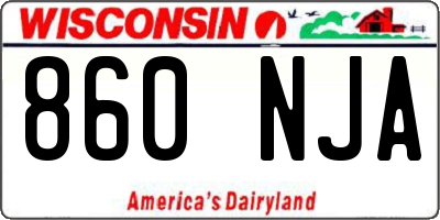 WI license plate 860NJA