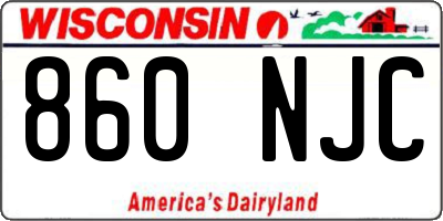 WI license plate 860NJC