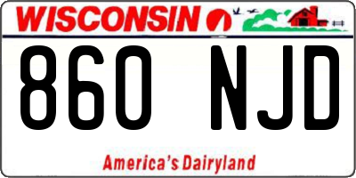 WI license plate 860NJD