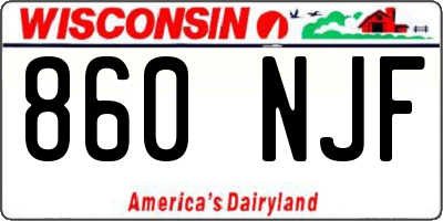 WI license plate 860NJF